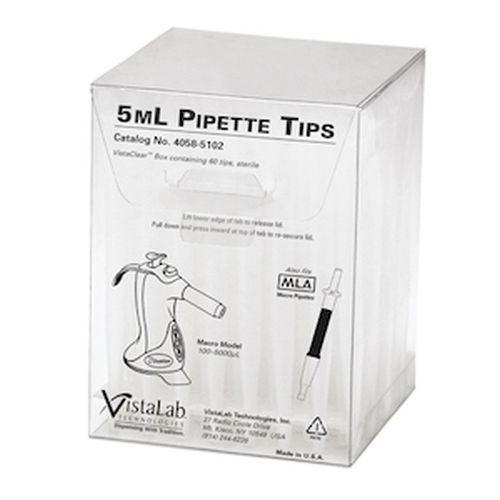 Vistalab Pipette Tips Graduated VistaClear Box Sterile 5ml