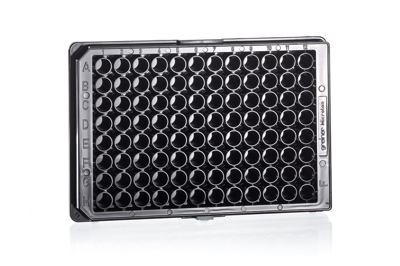 Greiner 96 Well Microplate Black Non Binding Flat Wells
