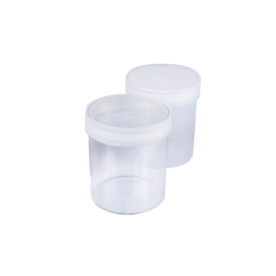 LabServ Container PS with Natural PP Round Screw Cap Unlabelled 500ml