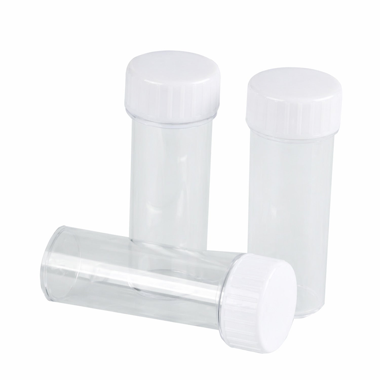 LabServ Vial PC Flat Base White PP Screwcap Separate Autoclavable 30ml