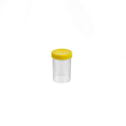 Techno Plas Flat Bottom Container PP w/Yellow Cap 250ml