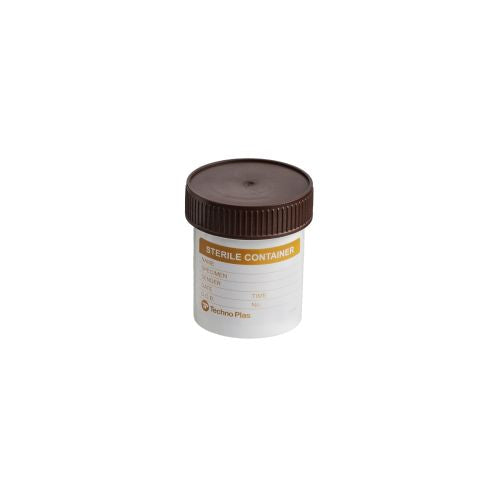Techno Plas Container White Lab Brown Cap 70ml