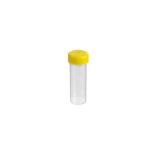 Techno Plas Universal Flat Bottom Container Unlabelled G/Sterile Yellow Cap 30ml