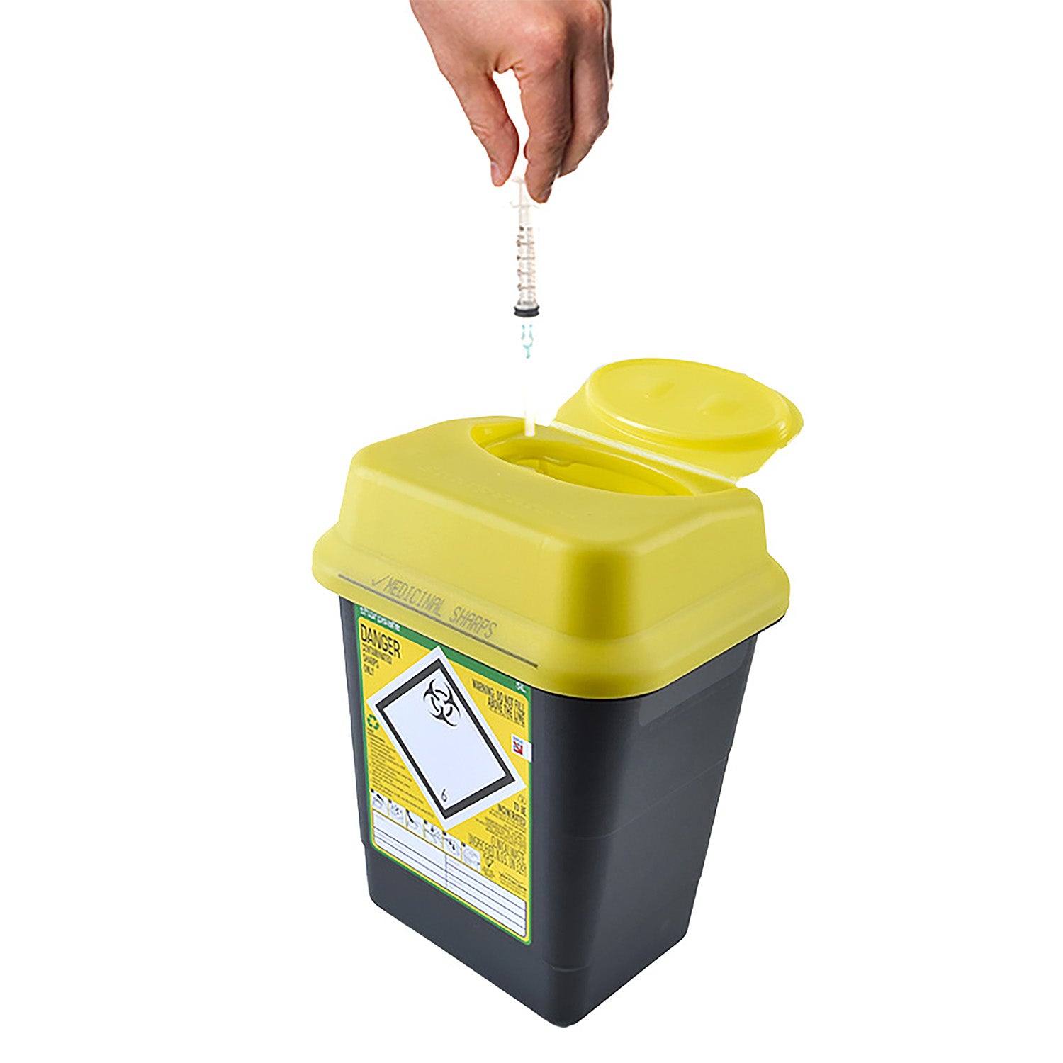 Sharpsafe Sharps Container Yellow Lid 5 Litre