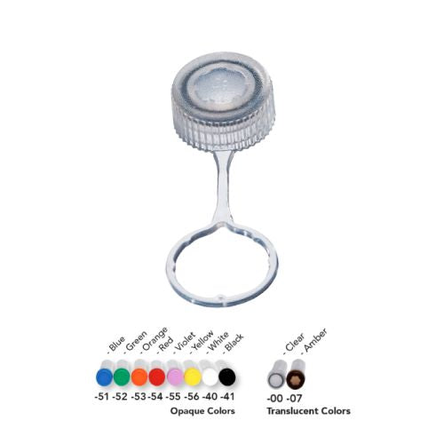 SureSeal Screw cap with Tether and O-Ring Opaque Assorted
