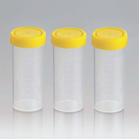 Techno-Plas Container Yellow Cap G Sterile 120ml