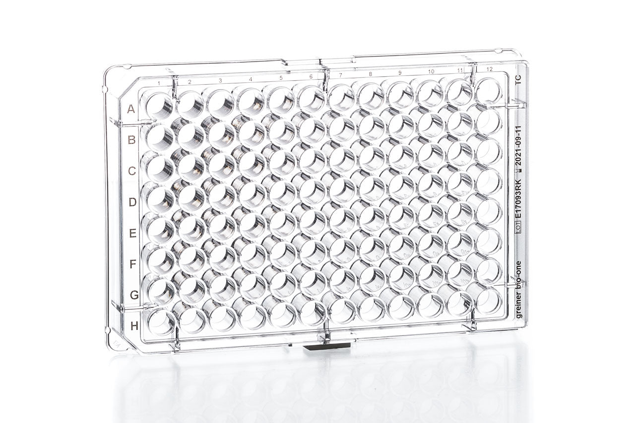 Greiner 96 Well Cell Culture Plate Flat Wells With Lid Sterile