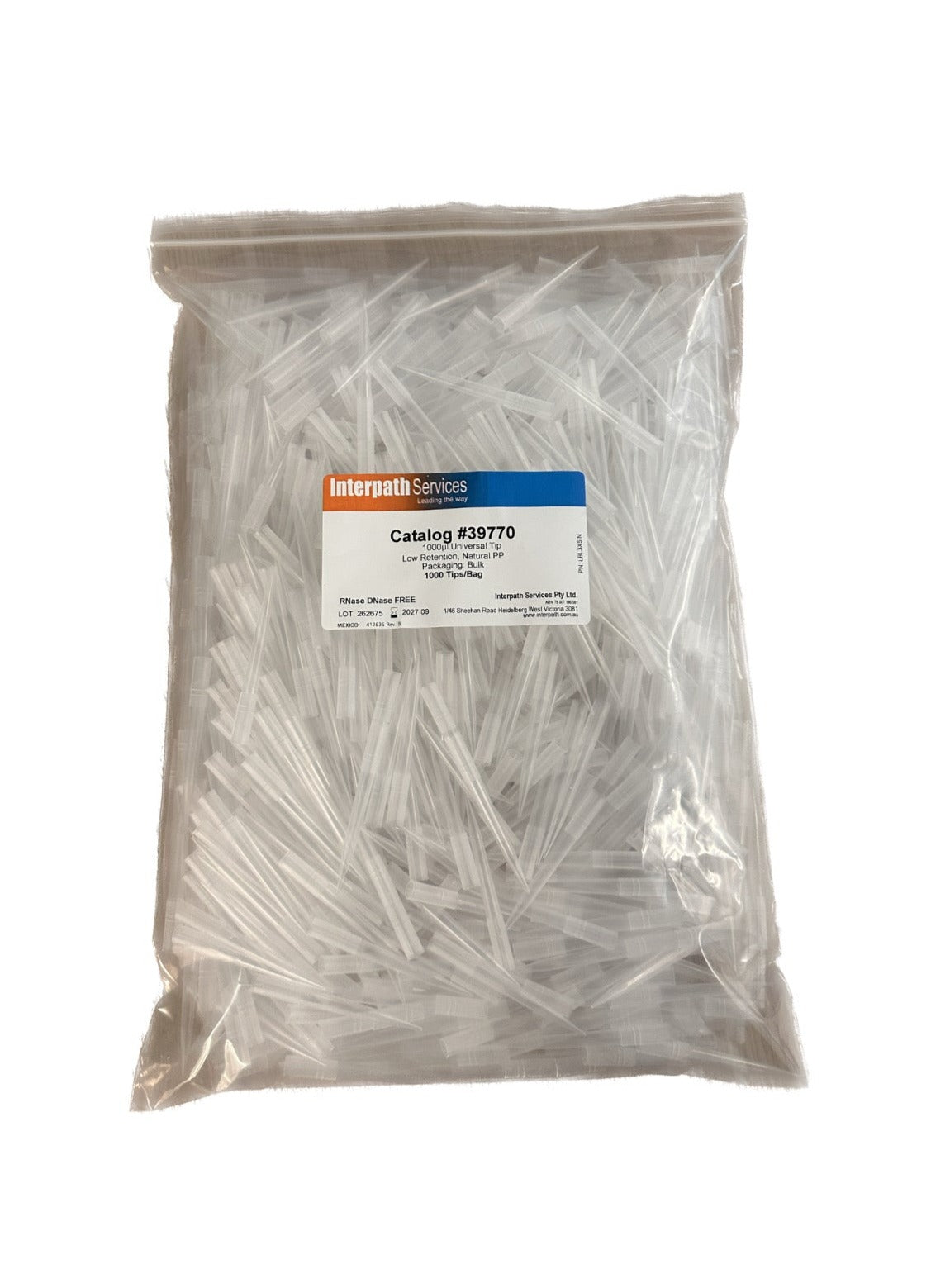 Pipette Micro Tips 1000ul (Bulk) - Interpath Services Pty Ltd