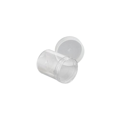 Techno Plas Flat Bottom Container Unlabelled w/Clear Cap 70ml