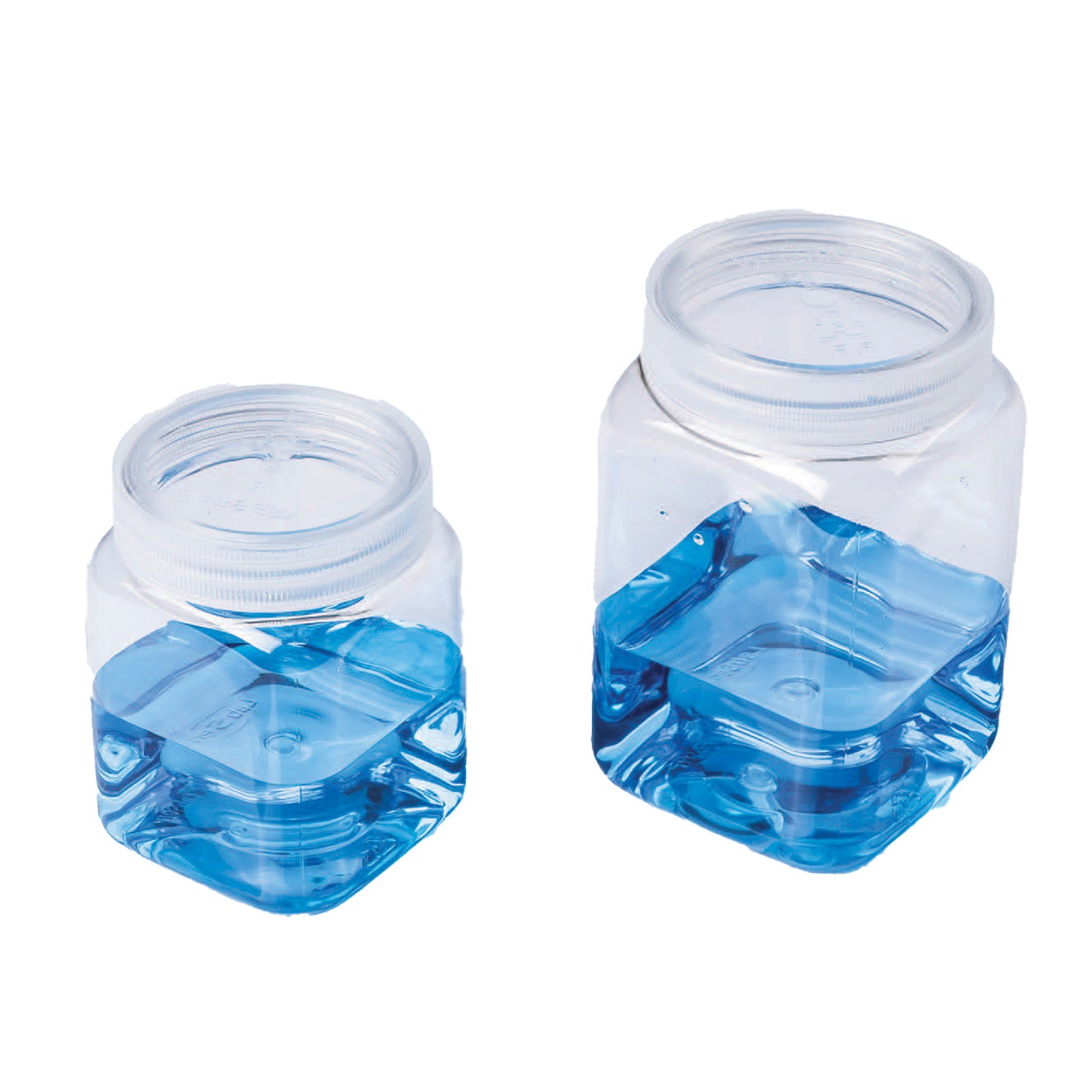 LabServ Container PET Square Wadded Natural Screw Cap Gamma Sterilised Labelled 400ml
