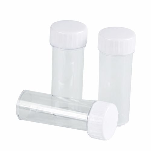 LabServ Vial PC Flat Base White PP Screwcap Separate Autoclavable 30ml