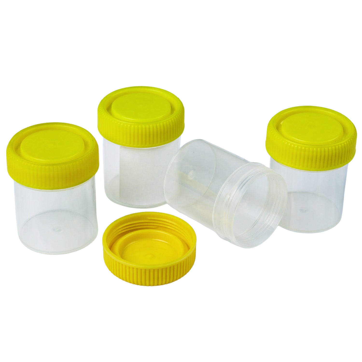 LabServ Container PP with Yellow PE cap Screw Cap Unlabelled 70ml