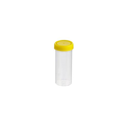 Techno Plas Flat Bottom Unlabelled Container Yellow Cap 120ml