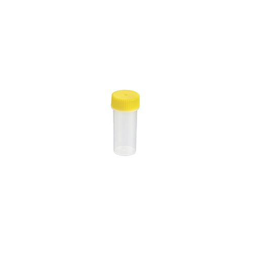 Techno Plas Flat Bottom Container Unlabelled Yellow Cap 28ml