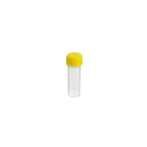 Techno Plas Flat Bottom Tube Unlabelled G/Sterile Yellow Cap 5ml