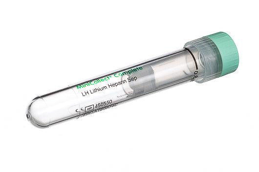 MiniCollect Complete 0 8ml LH Lithium Heparin Seperator Interpath minicollect-complete-0-8ml-lh-lithium-heparin-seperator-interpath